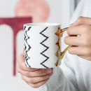 Luxus Gold Totems Mosaik Geometrische Flamingo Keramik Kaffeetasse Kaffeetasse Gold Frühstück Milch Wasser Tasse Paar Kreative Geschenke