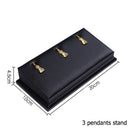 Schwarzes PU-Leder Schmuck Ring Ohrringe Ständer Halter Set Schmuck Anhänger Halskette Kette Halsreifen Display Büste Armreif Organzier