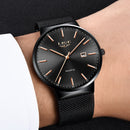LIGE Men Quartz Watches Waterproof Automatic Date Watch for men Fashion Simple Clock Full Steel Casual Sport Man Chronograph+Box