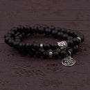 Charm Retro Buddha Bead Armband Männer Schwarz Naturstein Chakra Armbänder Erkek Bileklik Armband Homme AB226