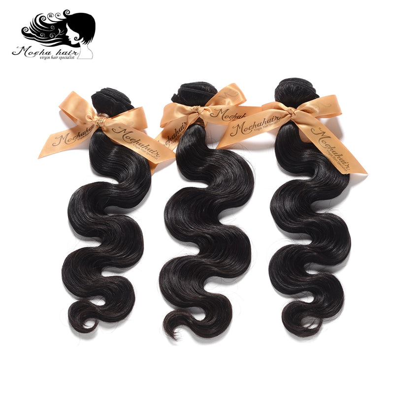 MOCHA Hair10A Brazilian Virgin Hair Body Wave 3 Bundles10 "-24" 100% Extensión de cabello humano sin procesar Color natural Envío gratis