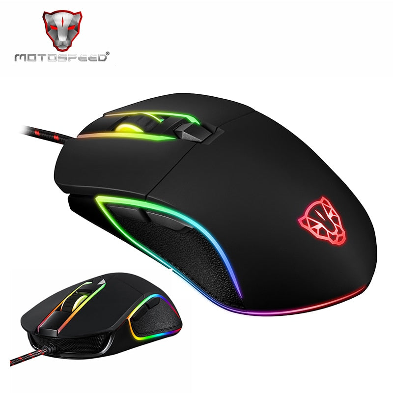 Motospeed V30 USB Wired Gaming Mouse 6 botones óptico retroiluminado Breathe Led USB Mouse 3500 DPI para PC Laptop Desktop Computer Game