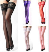 Hot Sexy Women Girl Lace Top Thigh High Stockings Nightclubs Pantyhose Transparent Knee Socks