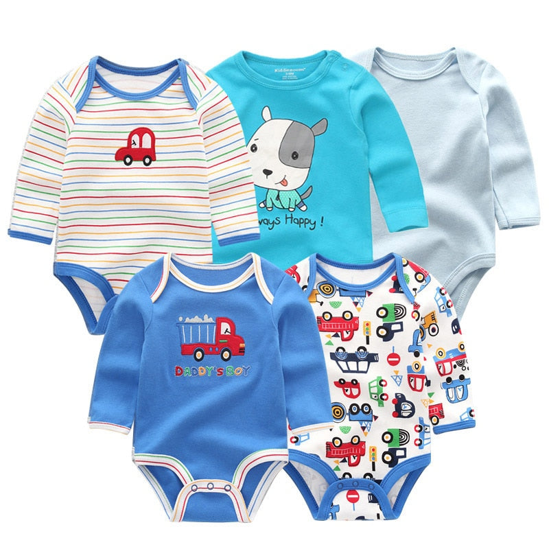 5 unids/lote, mono de invierno de manga larga para bebé recién nacido, mono de algodón para bebé, ropa blanca para bebé (niño o niña)