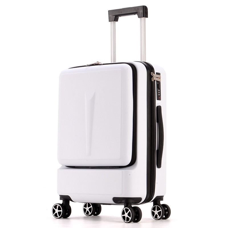 Letrend New Fashion 24 Zoll Fronttasche Rollgepäck Trolley Passwortbox 20' Boarding Koffer Frauen Reisetasche Trunk