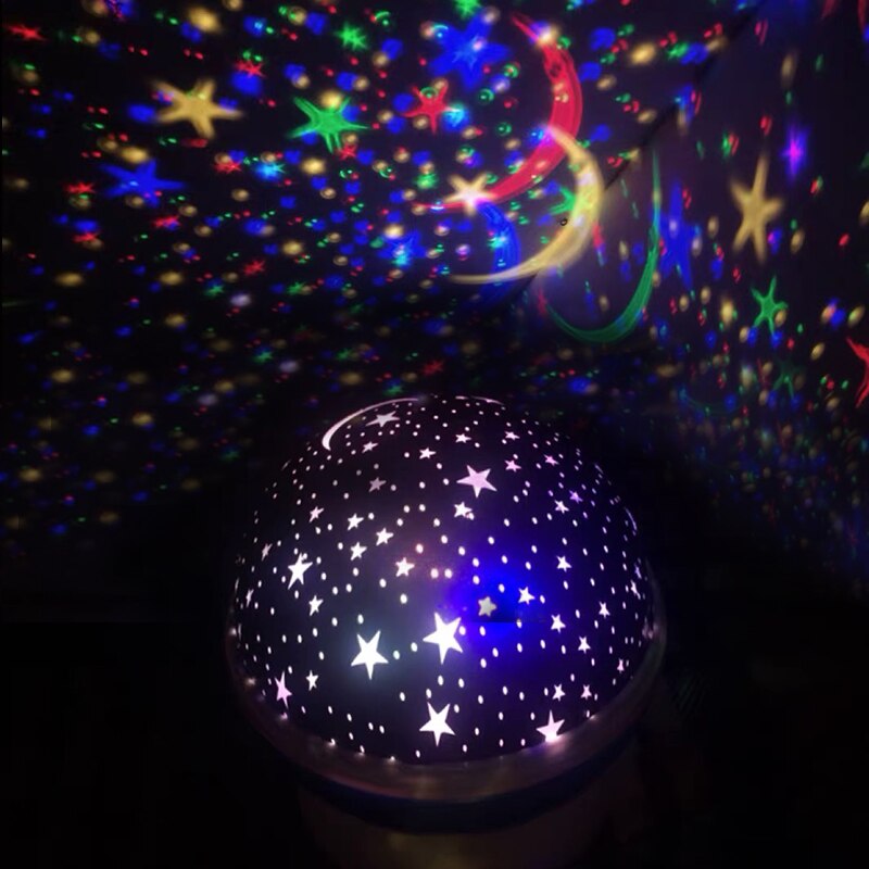 Novedad juguetes luminosos niños dormitorio Luna cielo estrellado LED luz de noche proyector batería USB luz de noche fiesta creativa juguete para regalo