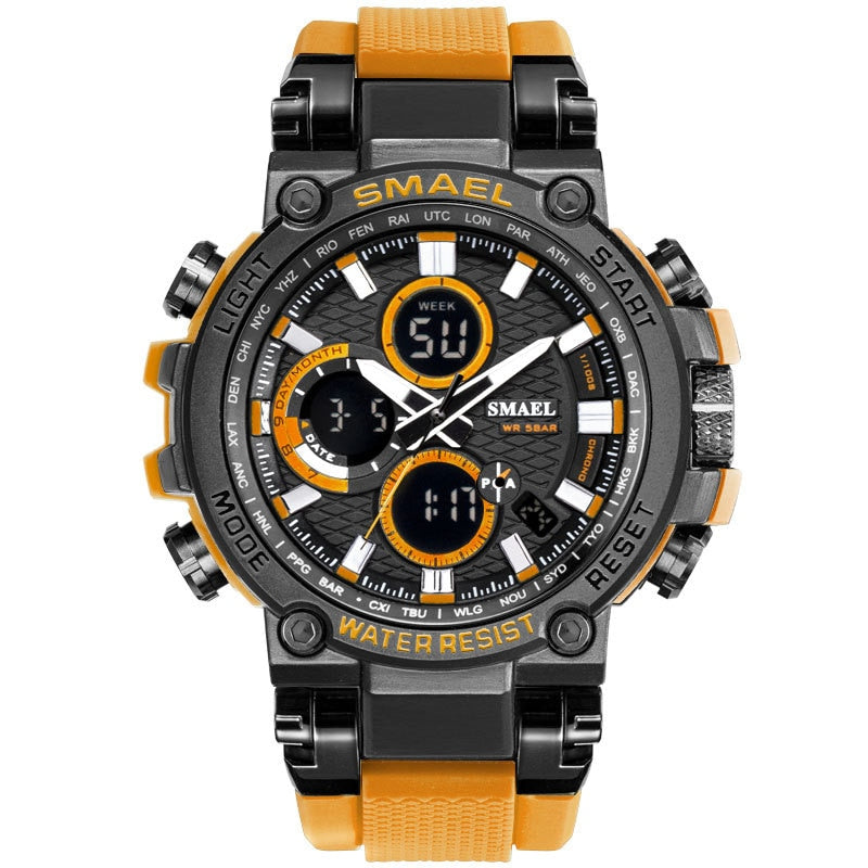 Relojes deportivos SMAEL para hombre, reloj cronógrafo Digital de doble hora, cronómetro LED para hombre, relojes de pulsera con pantalla de semana, montre homme Hour