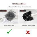 Escobilla de silicona para inodoro con soporte, escobilla de plástico para inodoro, escobilla de limpieza para inodoro de baño montada en la pared o de pie