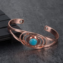 Vinterly Magnetic Copper Bracelet Blue Stone Oval Adjustable Open Cuff Bracelets Charm Copper Bracelets & Bangles for Women