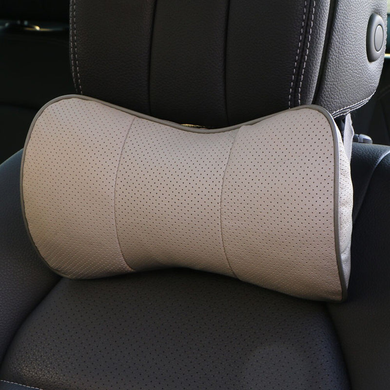 1 capa superior de cuero para reposacabezas de coche, soporte para el cuello/almohada de seguridad para asiento de coche, piel de vaca/almohada para coche O SHI, protección para la columna cervical