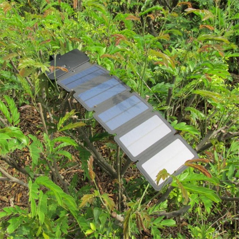 KERNUAP Sun Folding 10W Cargador de celdas solares 5V 2.1A Dispositivos de salida USB Paneles solares portátiles para teléfonos inteligentes