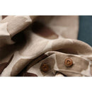 2022 neue Frühlings-Frauen-Hemden-lange Hülsen-Baumwollleinen-Knopf-beiläufige Hemd-Weinlese-Tupfen-Druck-Weinlese-Blusen-Oberseiten P11