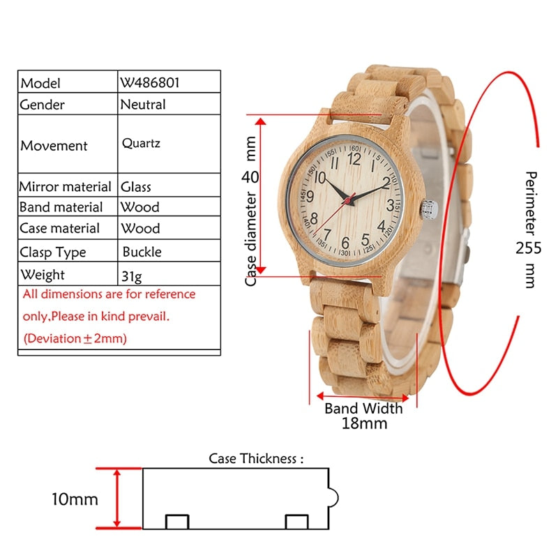 Frauen-Holz-Uhr-natürliche alle Bambus-Holz-Uhr-Uhr-Uhren Top-Marken-Luxus-Quarz-Damen-Kleideruhr-Holzarmband als beste Geschenke