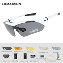 COMAXSUN Professionelle Polarisierte Fahrradbrille Fahrradbrille Outdoor Sport Fahrrad Sonnenbrille UV 400 Mit 5 Gläsern TR90 2 Style