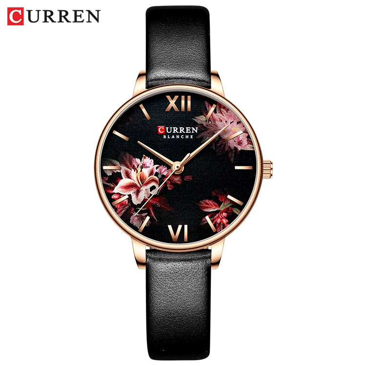 Women Watches CURREN Black Clock Stainless Steel Mesh Quartz Wristwatch Female Casual Charm Watch for Ladies relogios feminino