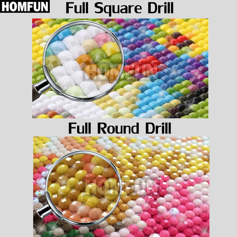 HOMFUN Full Square/Round Drill 5D DIY Diamond Painting &quot;Animal cat&quot; 3D Embroidery Cross Stitch 5D Decor Gift A09540