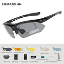 COMAXSUN Professionelle Polarisierte Fahrradbrille Fahrradbrille Outdoor Sport Fahrrad Sonnenbrille UV 400 Mit 5 Gläsern TR90 2 Style