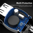 USLION Mini 2 Port USB Autoladegerät Adapter für iPhone Samsung QC3.0 Schnelllade USB Ladegerät Handy Dual USB Autoladegerät