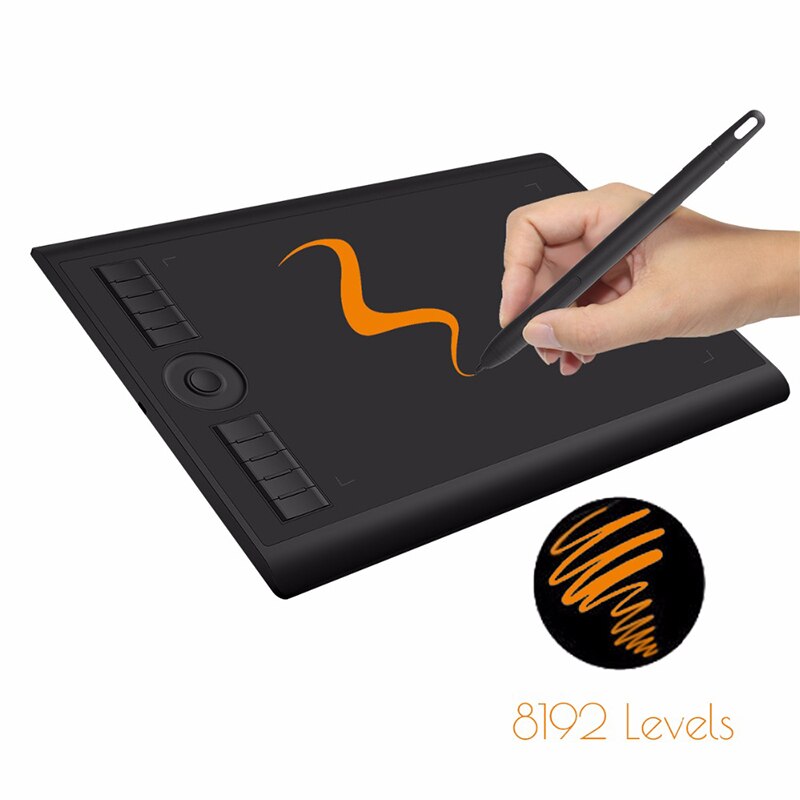 GAOMON M10K2018 Version mit zwei batterielosen Stiften 8192 Pressure Artist Digitales Grafiktablett zum Zeichnen und elektronischen Schreiben