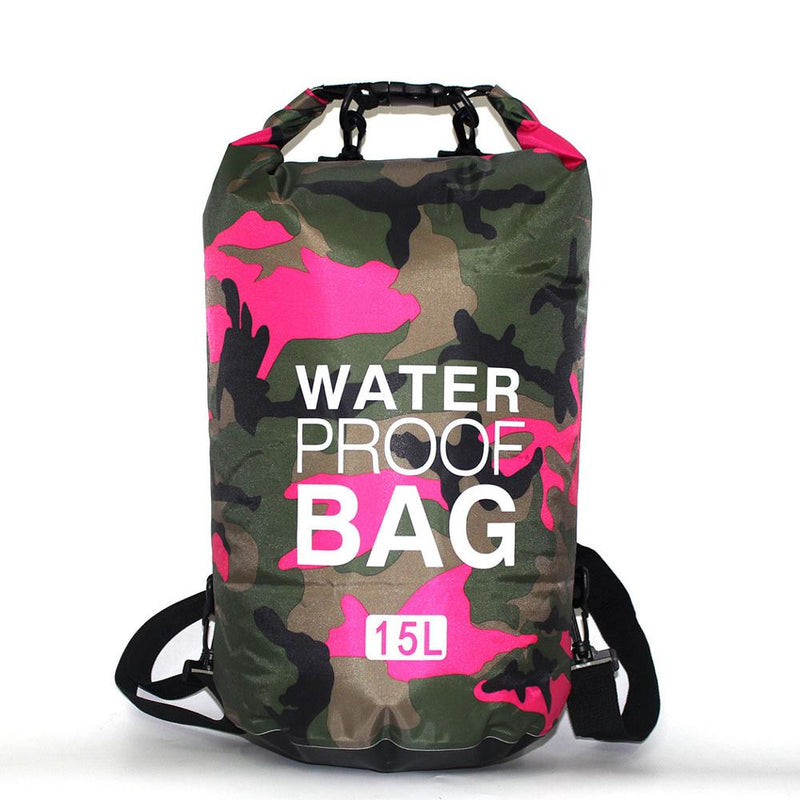 Mochila impermeable de camuflaje de PVC, bolsa de Rafting portátil para deportes al aire libre, bolsa seca de 2L 5L 10L 15L 20L 30L