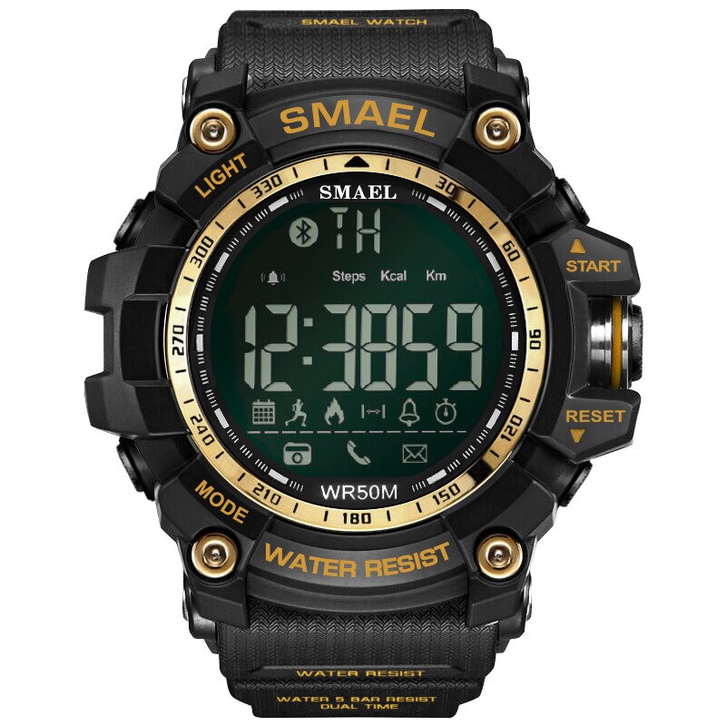 SMAEL Mens Chronograph Watches Sport Male Clock Stop Army Military Watch Men Multifunction Waterproof LED Digital Watch for Man