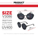 VIVIBEE, gafas de sol redondas Retro con garra de calavera para mujer, Fishion 2022, producto de tendencia, gafas de sol góticas, gafas de sol con marco de Metal dorado