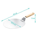 Pizza Shovel Pastry Tools Accessories Pizza Peel Round Stainless Steel Non-stick Pizza Paddle Spatula With Oak Wooden Handle