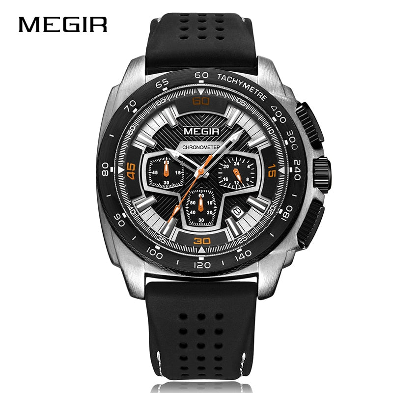 MEGIR Chronograph Herren Armee Militär Sportuhren Mode Lässig Silikonband Quarz Armbanduhr Uhr Relogio Masculino