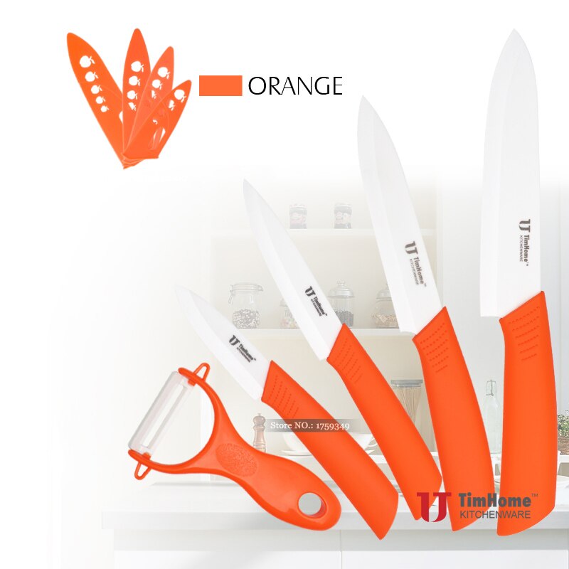 Heißer Verkauf Timhome Zirkonia 3 "4" 5 "6" Keramikmesser Set Messer mit Abdeckungen Küchenmesser Schälwerkzeuge