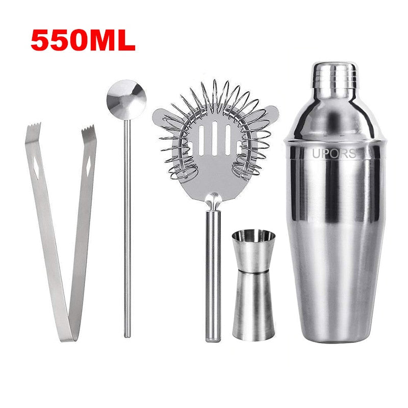 UPORS Stainless Steel Cocktail Shaker Mixer Wine Martini Boston Shaker For Bartender Drink Party Bar Tools 550ML/750ML