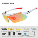 COMAXSUN Professionelle Polarisierte Fahrradbrille Fahrradbrille Outdoor Sport Fahrrad Sonnenbrille UV 400 Mit 5 Gläsern TR90 2 Style
