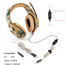 ONIKUMA K1 Camouflage Auriculares Gaming Headsets Kabelgebundene Fone-Kopfhörer mit Mikrofon-Geräuschunterdrückung für PS4-Laptop