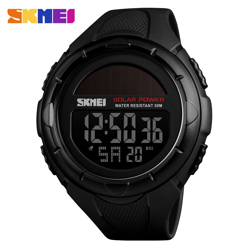 SKMEI Military Sport Watches Men Solar Power Outdoor Shock Digital Watch Chrono 50M Water Resistant Wristwatches reloj deportivo