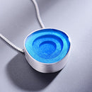 Lotus Fun Real 925 Sterling Silver Minimalism Style Fine Jewelry Geometric Near Round Design Epoxy Pendant without Necklace