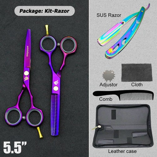 5.5" black hair scissors barber razor scissors hot scissors hair cut designs cheap hairdressing tools hair clipper kids scisors