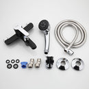 FRAP Badewannenarmaturen mehrfarbige Badezimmerdusche Messing Chrom Wandmontage Badewanne Dusche Mischbatterie Duschkopf Set schwarz weiß rot