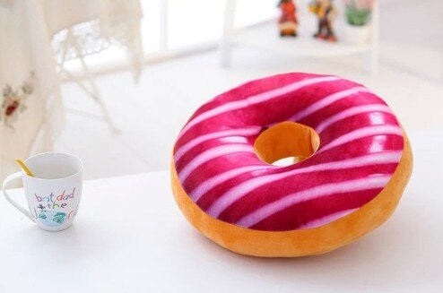 40cm Funny Chocolate Donut Sofa Seat Cushion Christmas Donuts Pillow Xmas Kid Present Toy PP Cotton Filling Hand Rests Car Mats