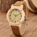 Reloj de madera de arce para mujer, relojes de aguja luminosa para mujer, reloj de vestir, correa de cuero, reloj de pulsera informal de cuarzo, reloj femenino de lujo