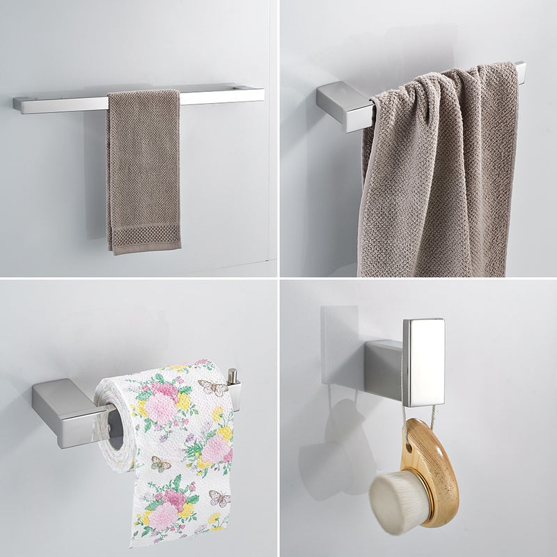 Papierhalter Euro-Stil Badezimmer-Accessoires Edelstahl-Badbeschläge-Set Badezimmerarmatur Handtuchring Handtuchring WF-610000