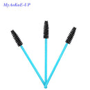 500 Stück/Los Einweg Einmalige 5 Mix Farben Nylon Mascara Zauberstäbe Wimpernverlängerung Applikator Spooler Make-up Pinsel
