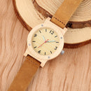 Reloj de madera de arce para mujer, relojes de aguja luminosa para mujer, reloj de vestir, correa de cuero, reloj de pulsera informal de cuarzo, reloj femenino de lujo