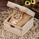 BOBO BIRD O20 Butterfly Print Women Watches All Bamboo Made Quartz Wristwatch for Ladies in Wooden Gift Box