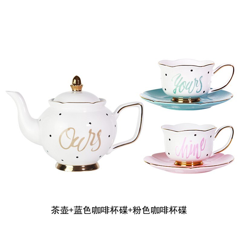 Japanese Style Cute Coffee Cup Saucer Set Tea pot Milk Jug Sugar Pot Tea Tray Set Reusable Latte Cappuccino Cups 180ml