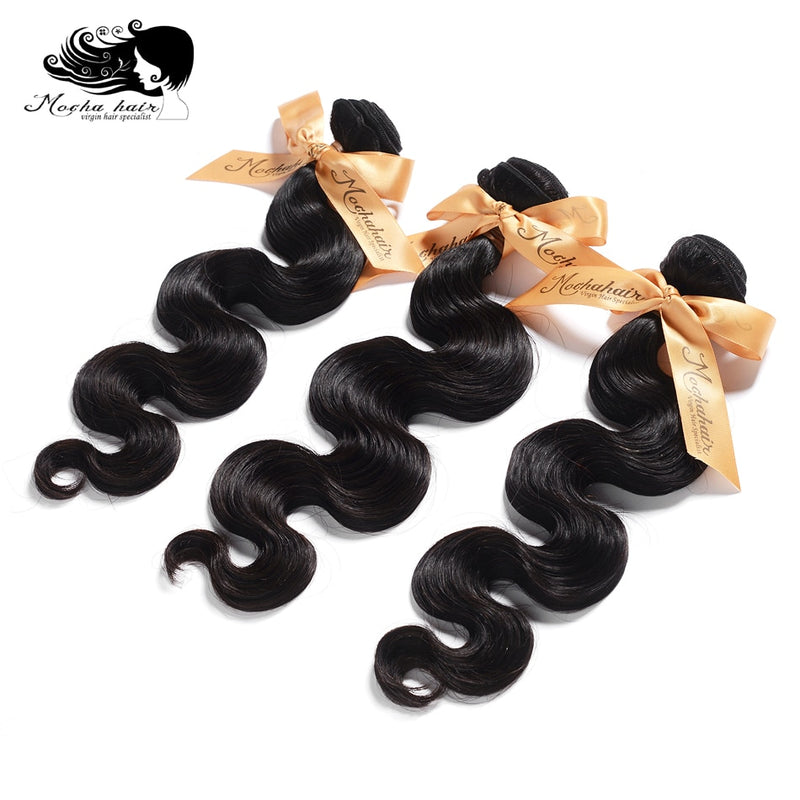 MOCHA Hair10A Brazilian Virgin Hair Body Wave 3 Bundles10 "-24" 100% Extensión de cabello humano sin procesar Color natural Envío gratis