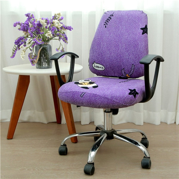 Office Stretch Chair Covers Anti-dirty Rotating Computer Seat Chair Cover Removable Slipcovers For Office Seat Chairs 2pcs/set