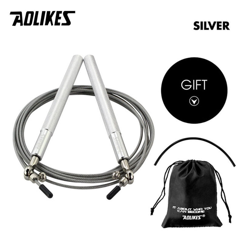 AOLIKES 1PCS Crossfit Speed Jump Rope Professional Skipping Rope For MMA Boxing Fitness Skip Workout Training With Carrying Bag