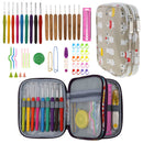 Juego de ganchos de ganchillo para manualidades con agujas para manualidades y bolsa, hilos ergonómicos de animales, agujas de tejer a ganchillo, tijeras, juego de costura, accesorios