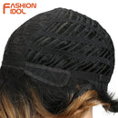 Short Wavy Wig Synthetic Hair Wigs Ombre 10 Inch Bob Wigs For Black Women Ombre Blonde Heat Resistant Cosplay Wigs Free Shipping