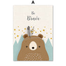 Bär Kaninchen Fuchs Hirsch Kinderzimmer Wandkunst Leinwand Malerei Cartoon Nordic Poster und Drucke Wandbilder Mädchen Jungen Kinderzimmer Dekor