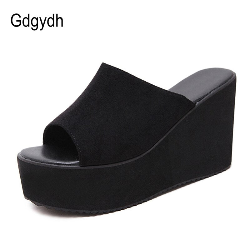 Gdgydh Summer Slip On Women Wedges Sandals Platform High Heels Fashion Open Toe Ladies Casual Shoes Comfortable Promotion Sale